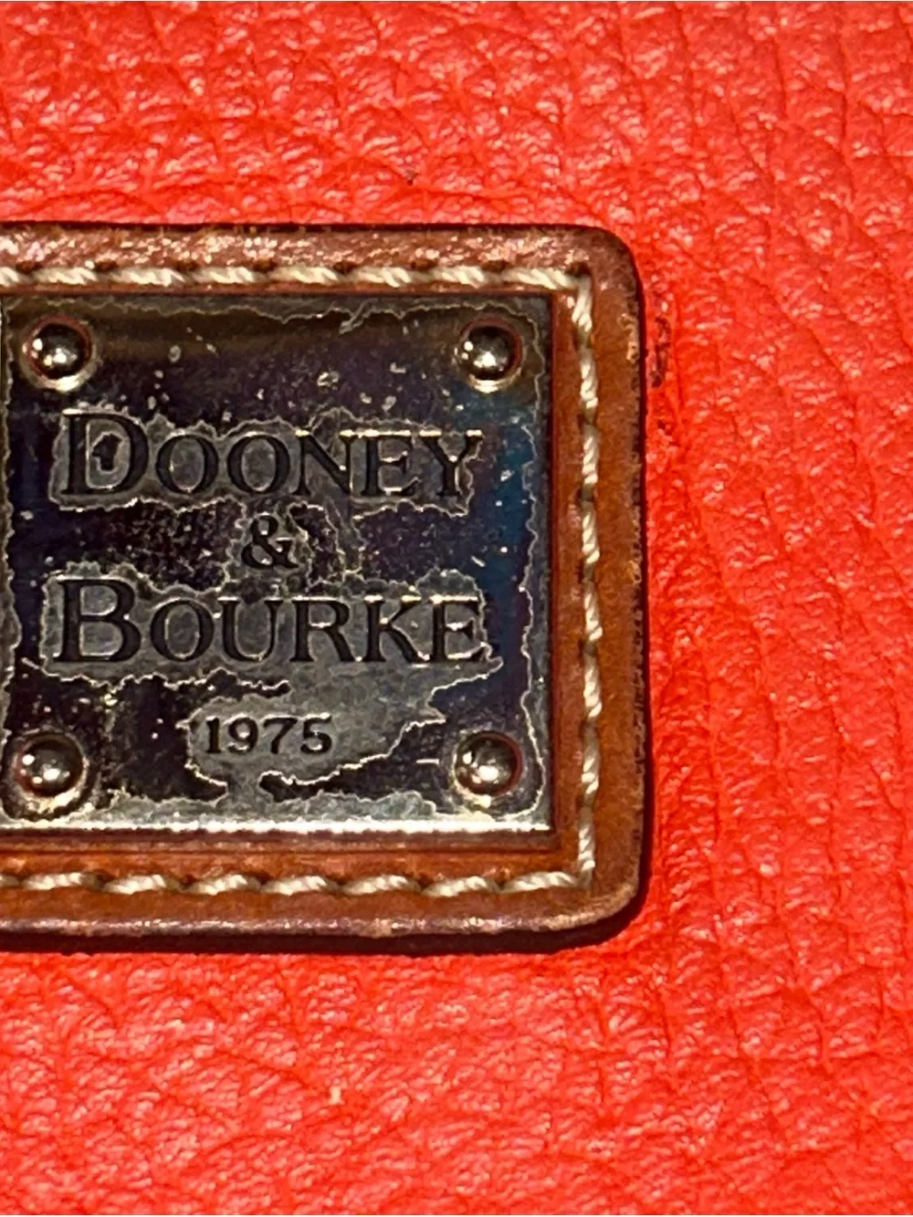 Dooney & Bourke Lexington Pebble Leather Shoulder Bag Purse Orange Small Vintage
